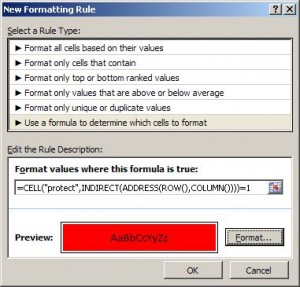 excel view locked unlocked cells